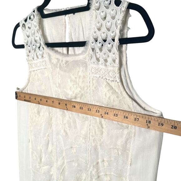 Anthropologie S Marguerite Lace Midi Dress Cotton Sleeveless Crewneck White EUC! - Picture 5 of 7